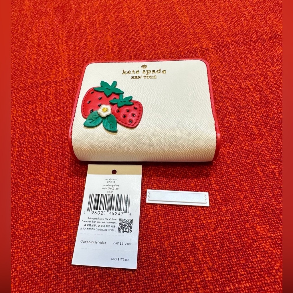 Kate Spade Strawberry Dreams Small Zip Around Bifold Wallet, Multi